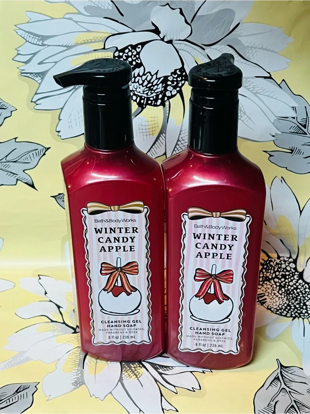 2-Pack Bath & Body Works Winter Candy Apple Cleansing Gel Hand Soap 8 fl oz